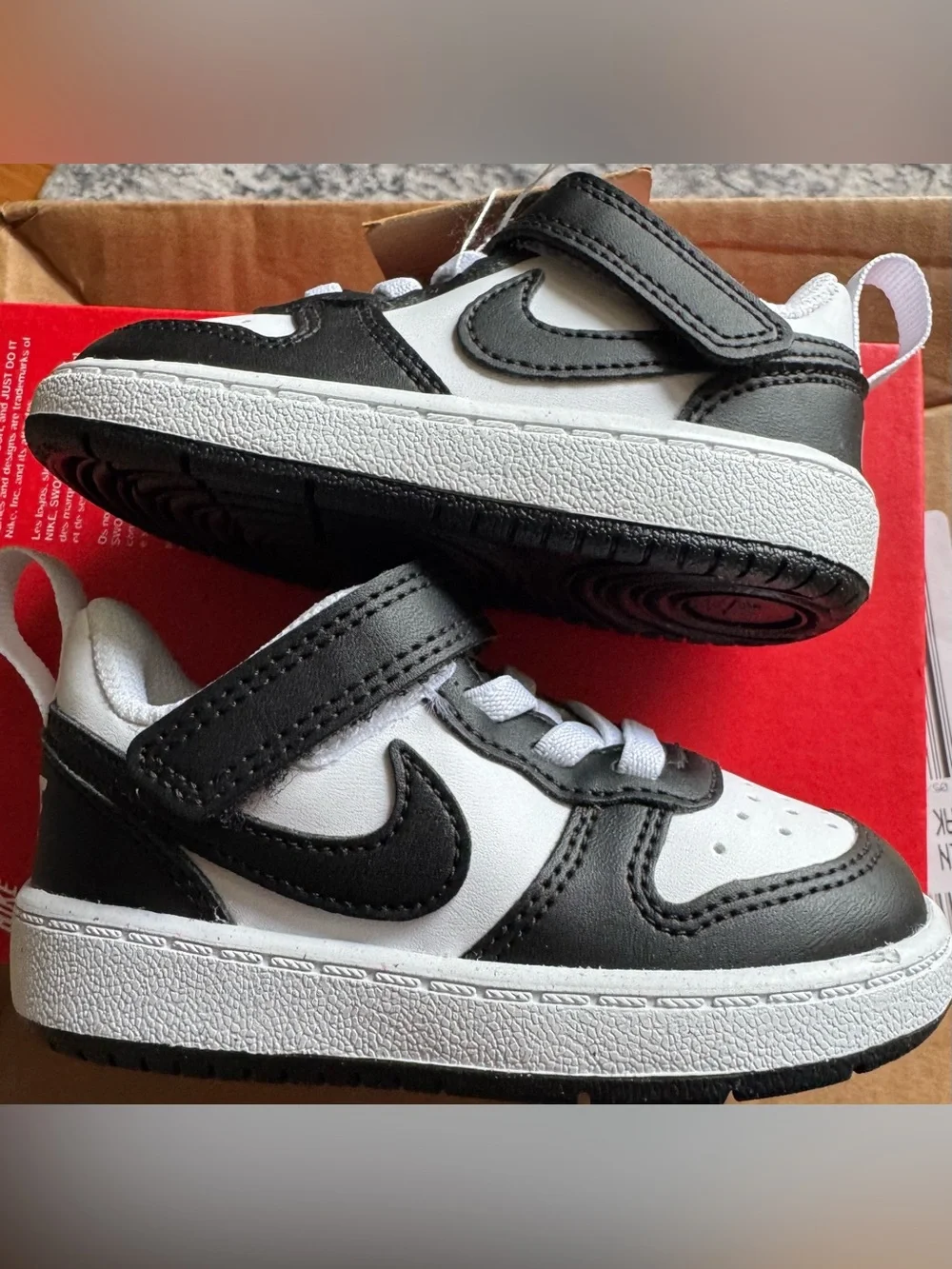 Nike Court Borough Low Recraft White Black, Size 5C. Brand NEW